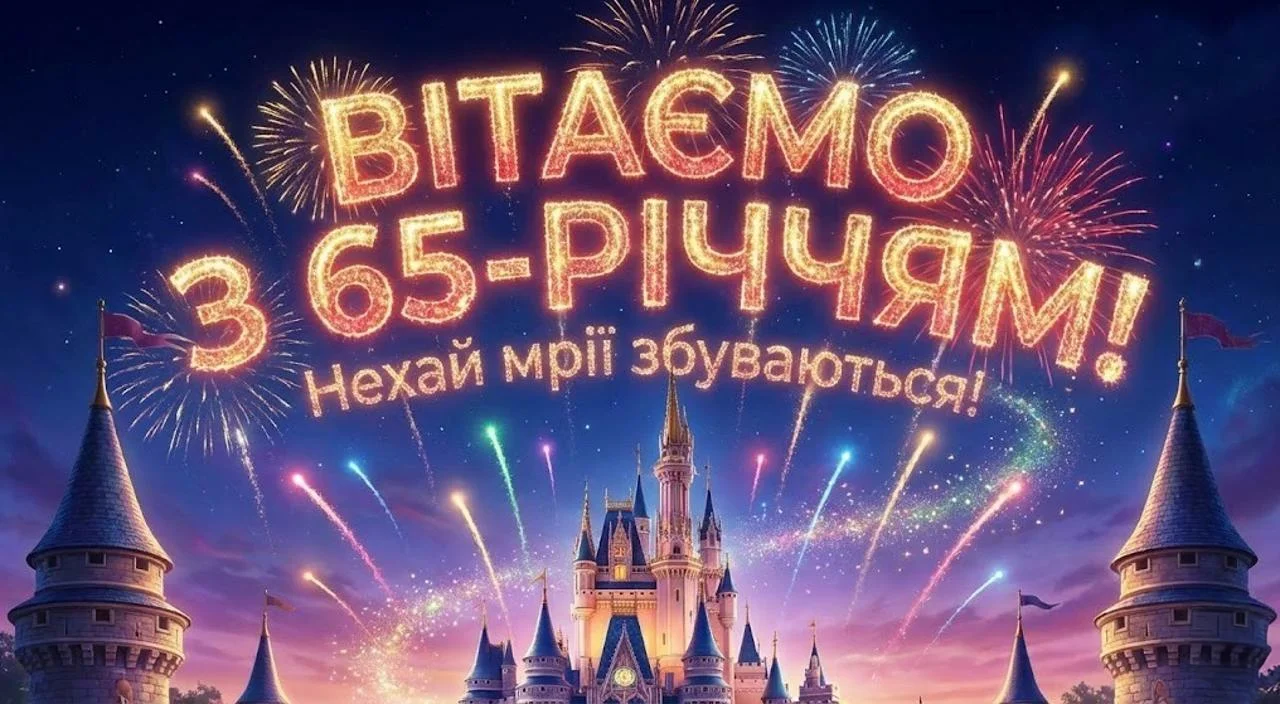 З ювілеєм — 65 років: привітання в картинках