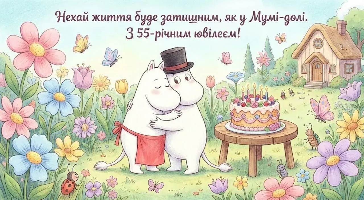 Красиві слова до 55-річчя жінки своїми словами