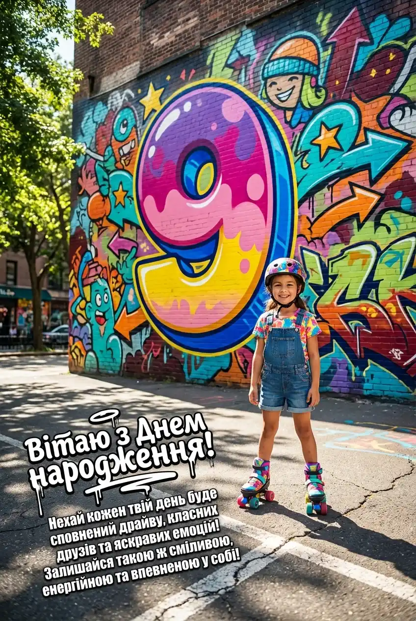 привітання з днем народження дівчинки 9 років