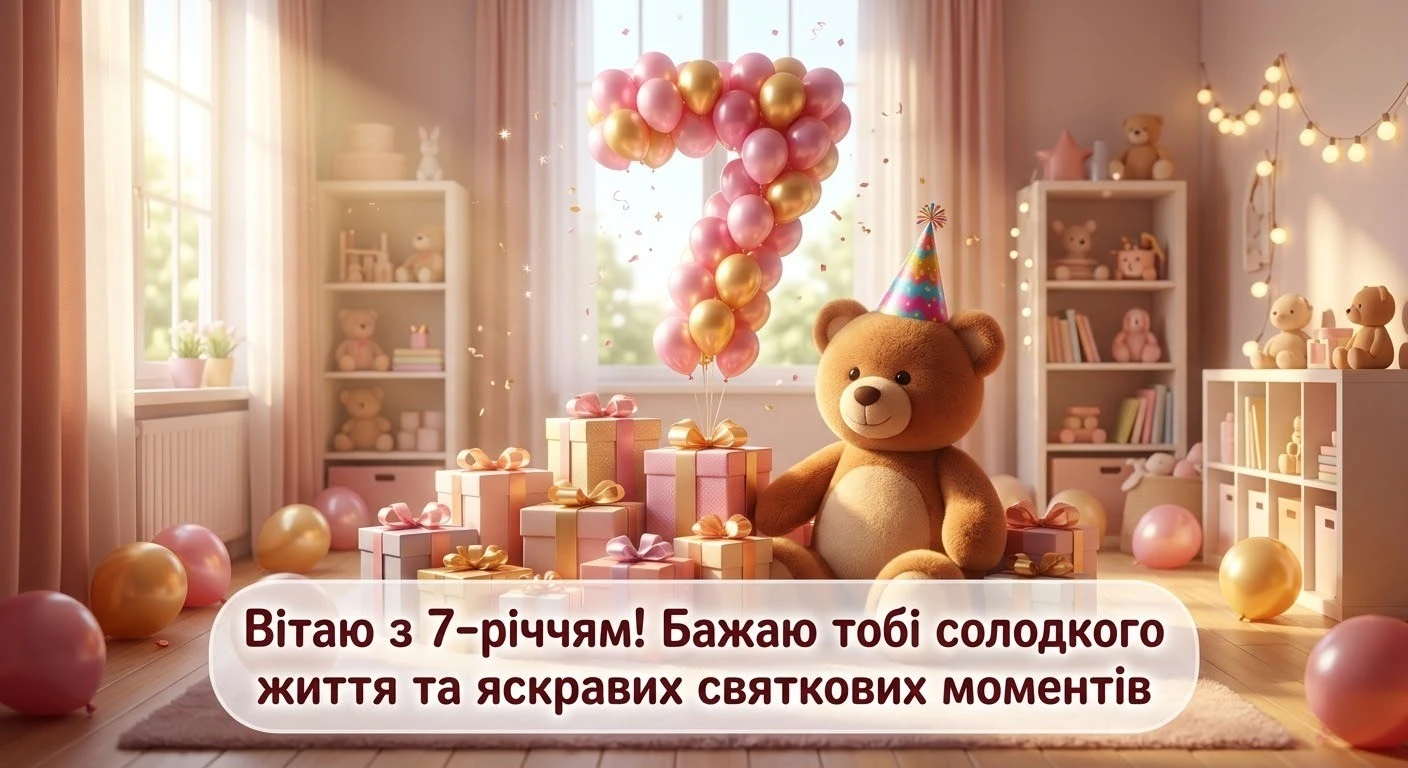 Привітання з днем народження дівчинці 7 років