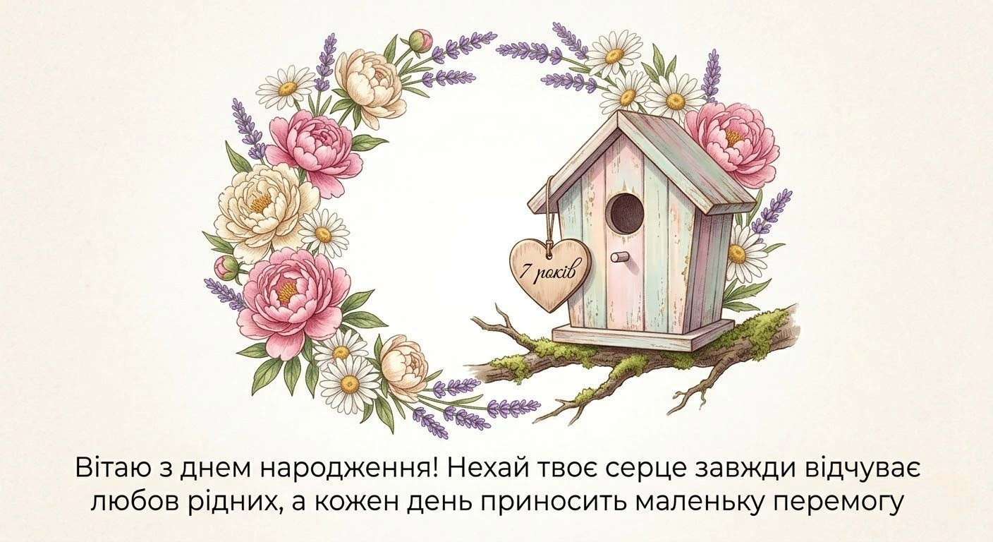 Привітання з днем народження дівчинці 7 років