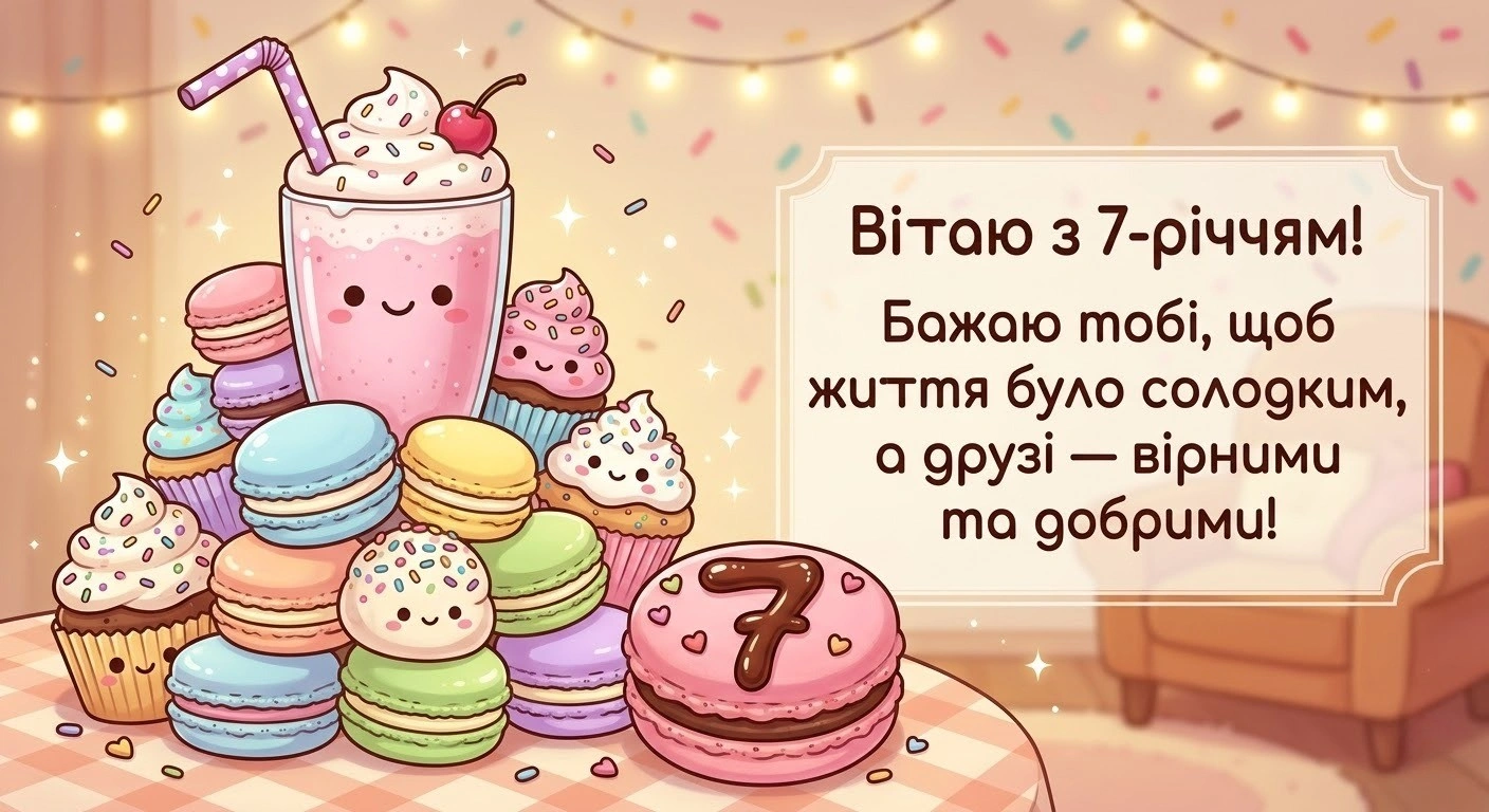 Привітання з днем народження дівчинці 7 років