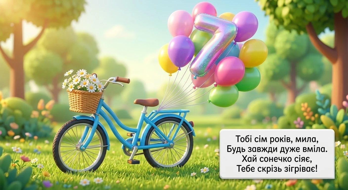Привітання з днем народження дівчинці 7 років