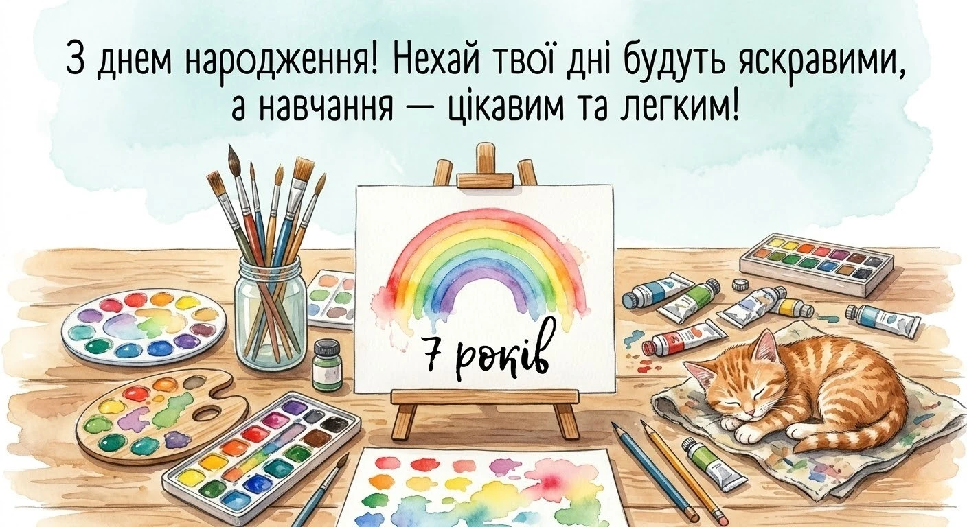 Привітання з днем народження дівчинці 7 років