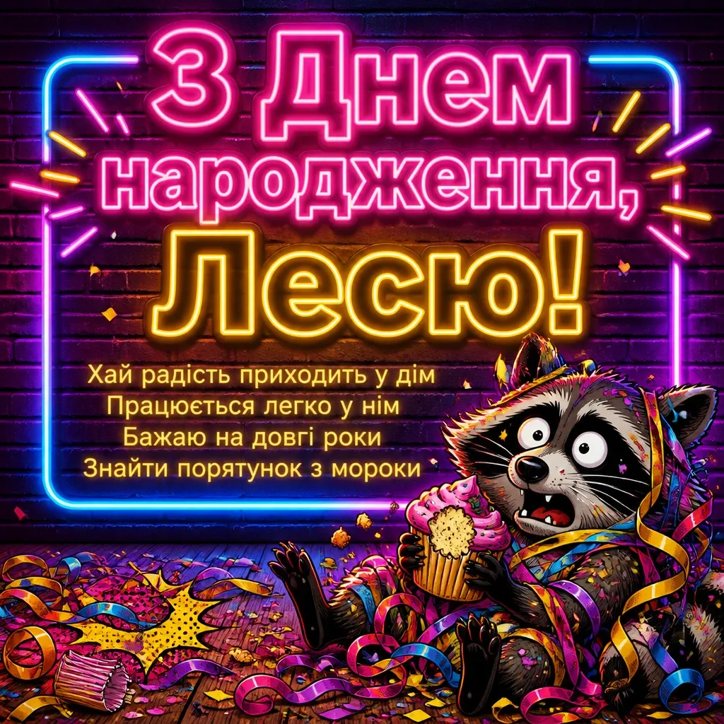 з днем народження леся картинки