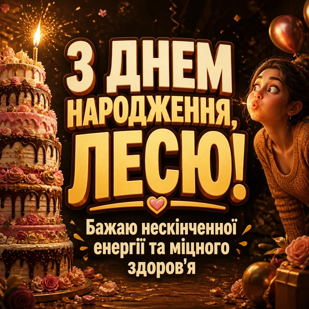 з днем народження леся картинки