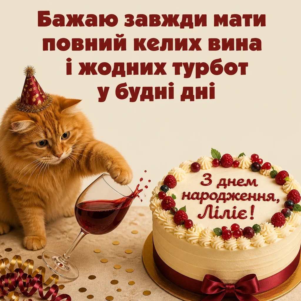 з днем народження лілія, в прозі