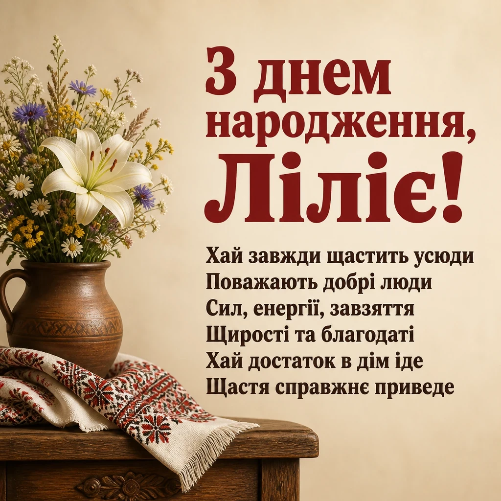з днем народження лілія, в прозі