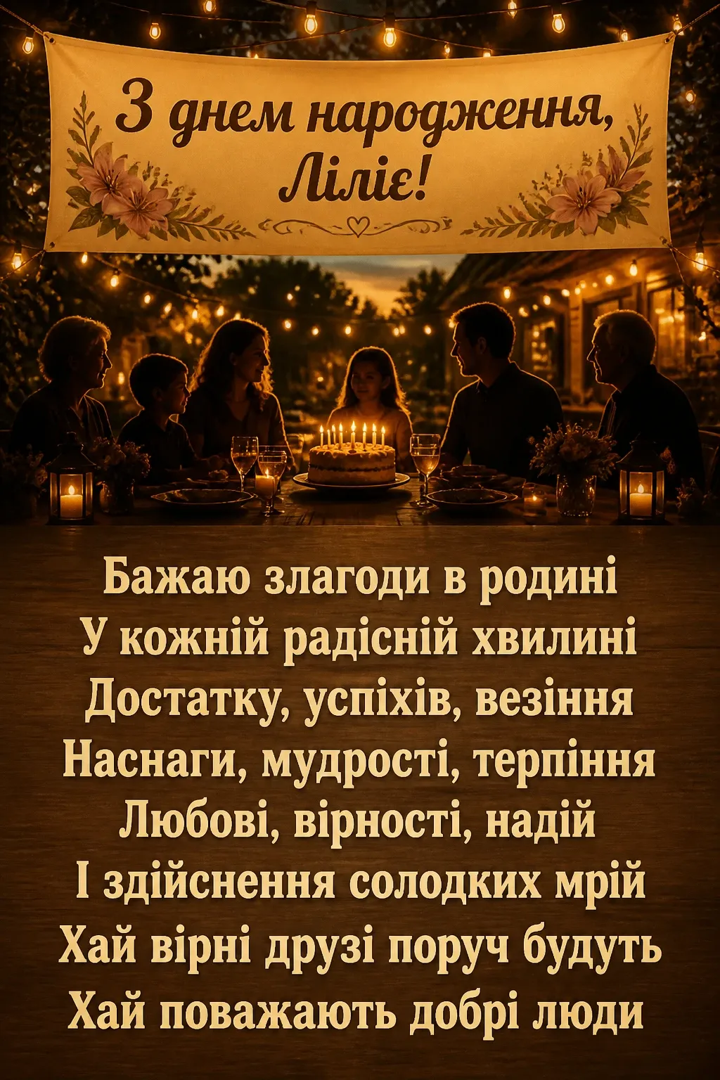 з днем народження лілія, в прозі