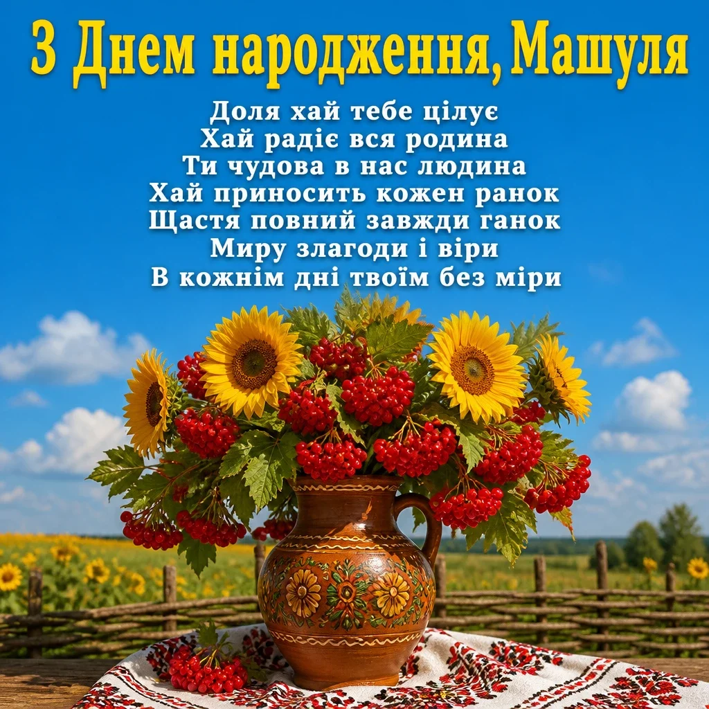 машуля з днем народження маша українською