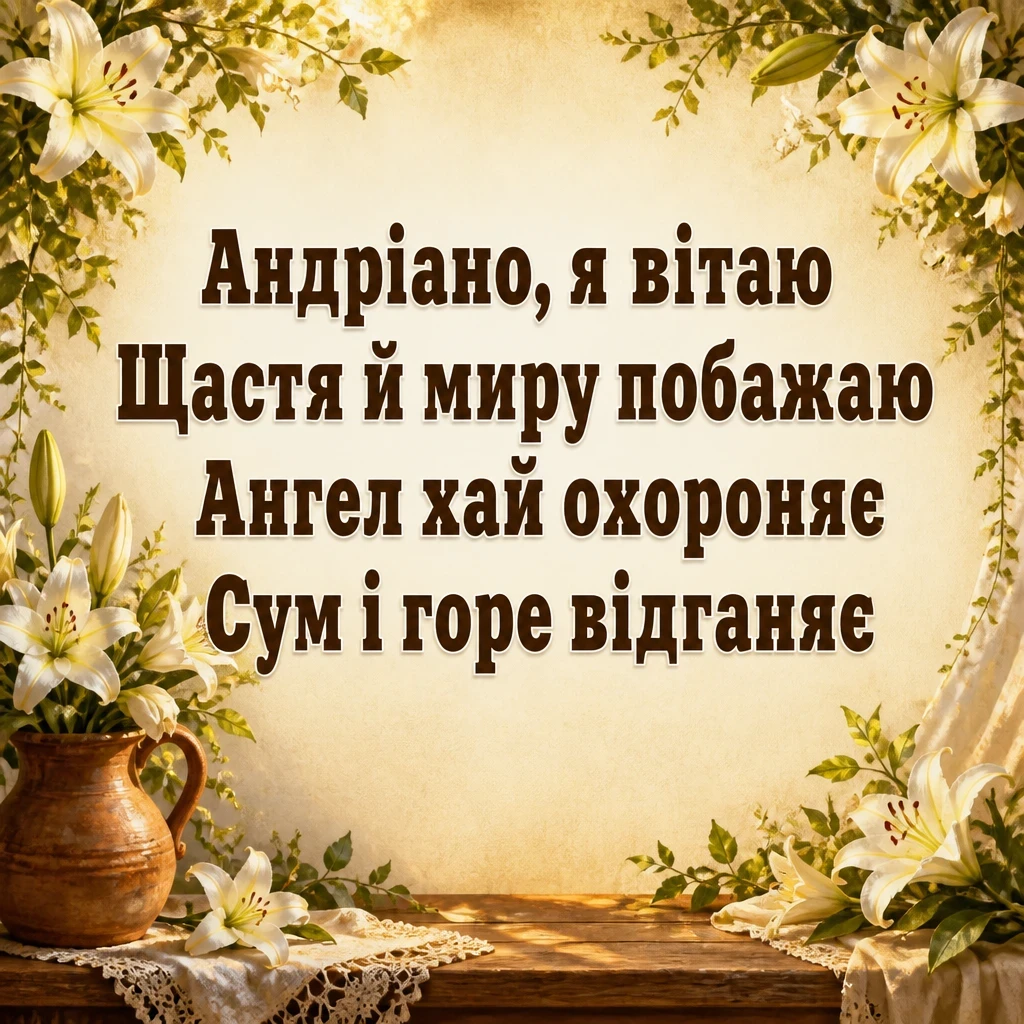 привітання з днем ангела андріани