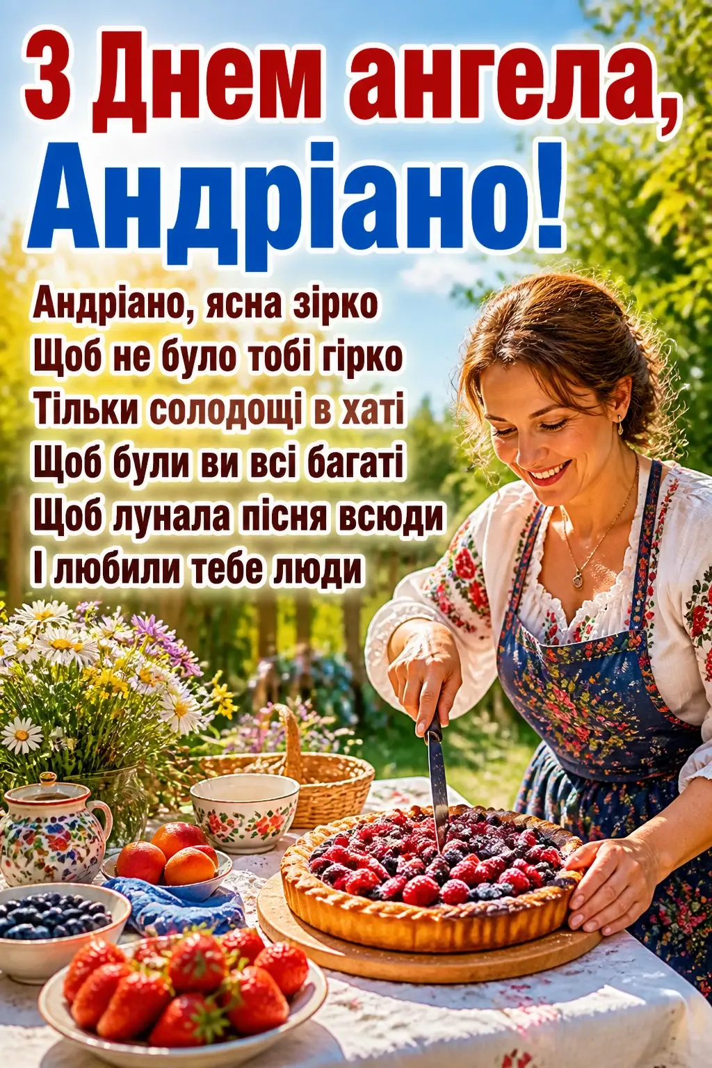 привітання з днем ангела андріани