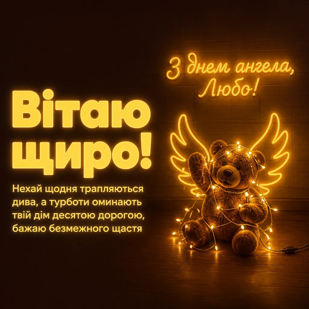 привітання з днем ангела люби