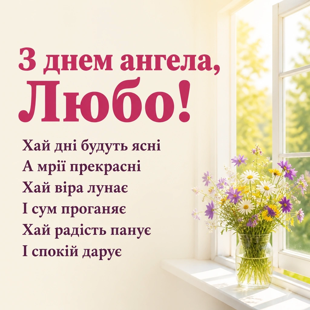 привітання з днем ангела люби