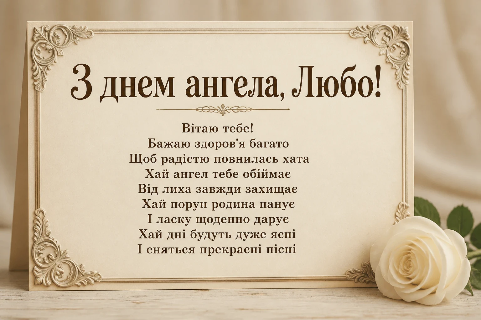 привітання з днем ангела люби