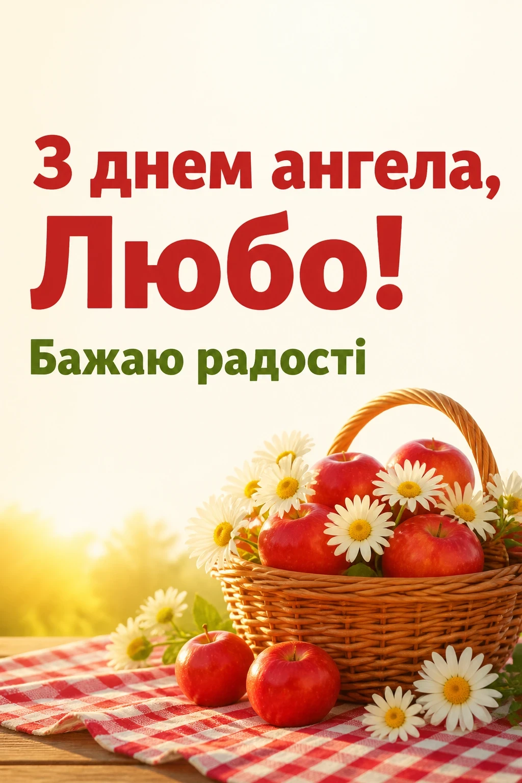 привітання з днем ангела люби