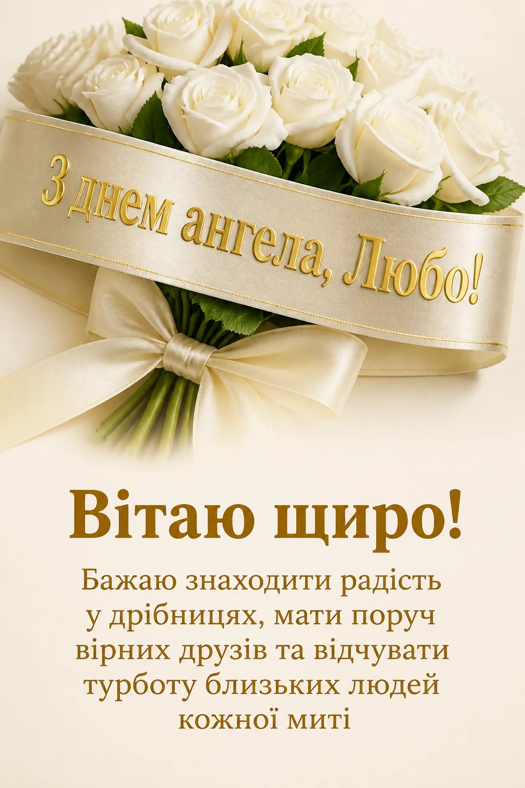 привітання з днем ангела люби