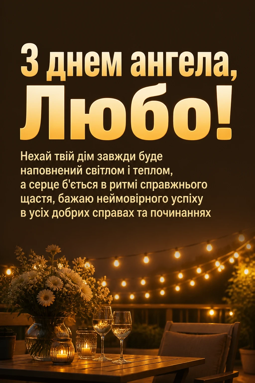 привітання з днем ангела люби