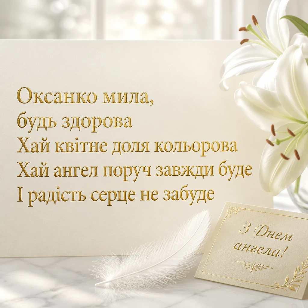 привітання оксані з днем ангела