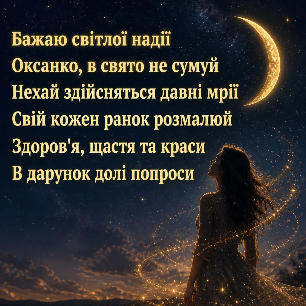 привітання оксані з днем ангела