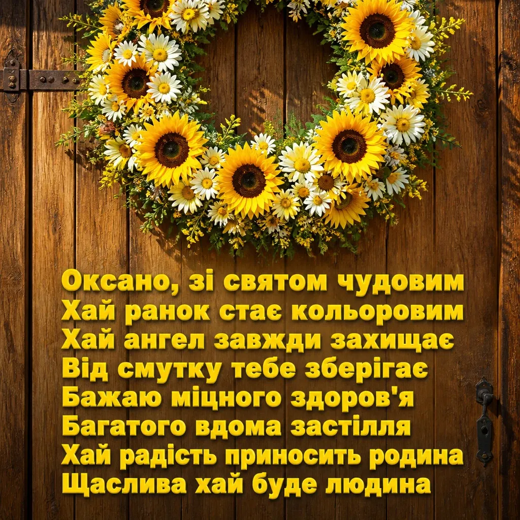 привітання оксані з днем ангела