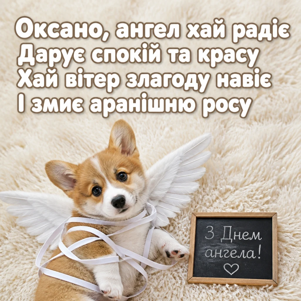 привітання оксані з днем ангела