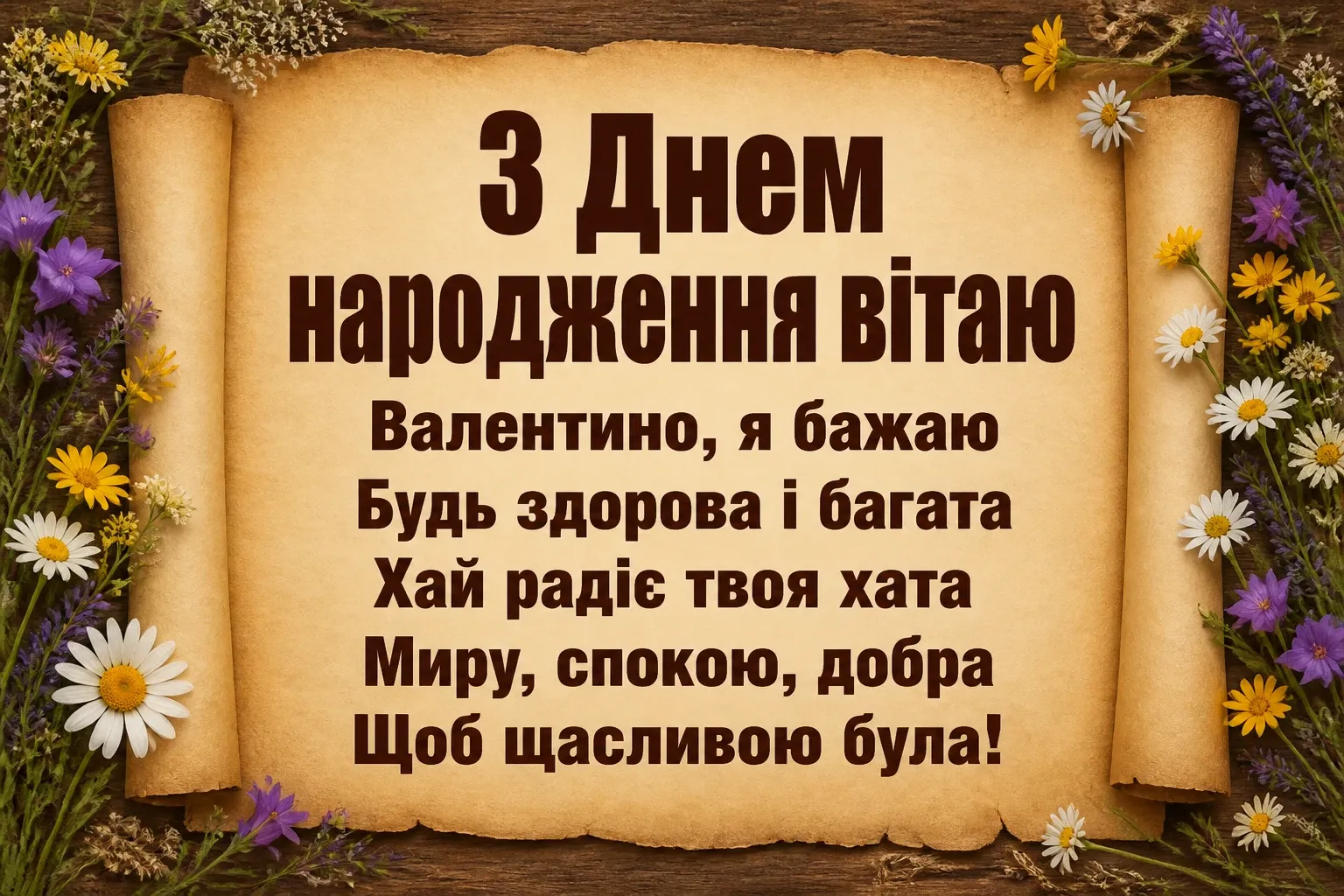 валюша валя з днем народження валентина